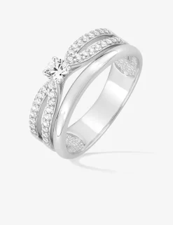 Bague argent 925 ‰ avec oxydes de zirconium 5 mm SO OR