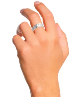 bague argent 925 ‰ rhodié ciselée SO OR