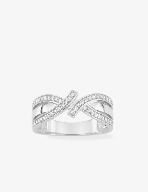 Bague argent 925 ‰ rhodié et oxydes de zirconium fantaisie SO OR