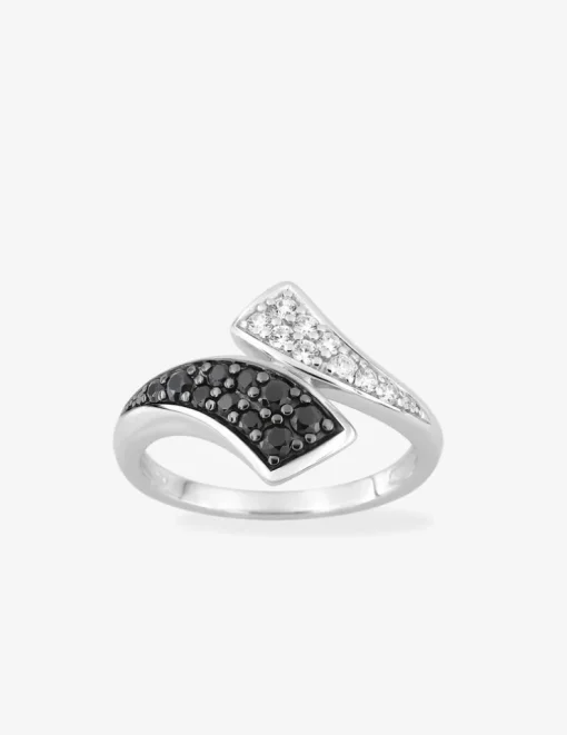 Bague argent 925 ‰ rhodié et oxydes de zirconium anneau fantaisie SO OR