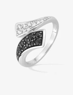 Bague argent 925 ‰ rhodié et oxydes de zirconium anneau fantaisie SO OR