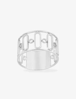 Bague argent 925 ‰ rhodié motif circulaire SO OR
