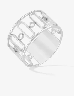 Bague argent 925 ‰ rhodié motif circulaire SO OR