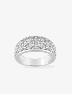 Bague argent 925‰ rhodié losanges pavage oxydes de zirconium SO OR