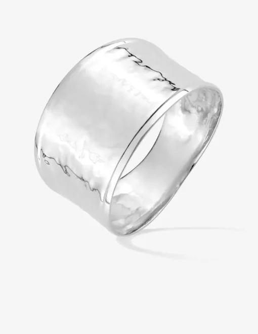 Bague argent rhodié 925 ‰ effet froissé SO OR