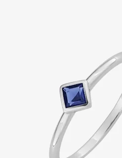 Bague argent rhodié 925 ‰ et oxyde de zirconium bleu SO OR