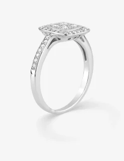 Bague argent rhodié 925 ‰ et oxyde de zirconium carré double SO OR
