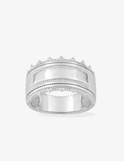 Bague argent rhodié 925 ‰ finition fantaisie SO OR