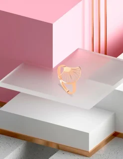Bague Art déco motif or rose 750‰ SO OR