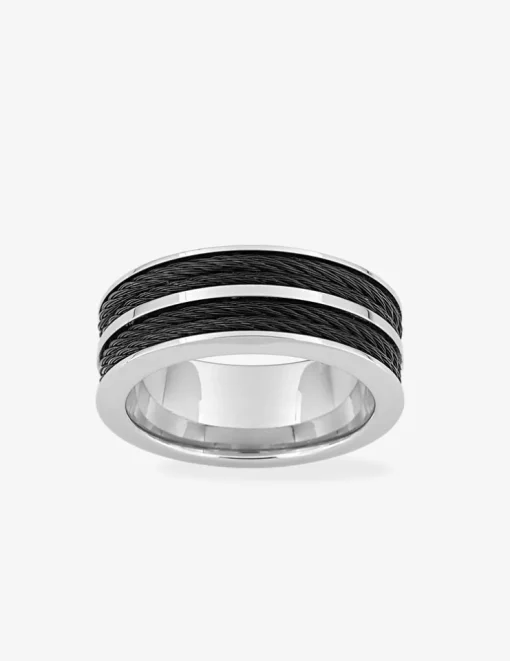 Bague bicolore acier pour homme SO OR