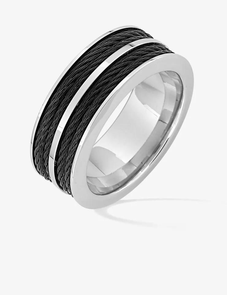 Bague bicolore acier pour homme SO OR