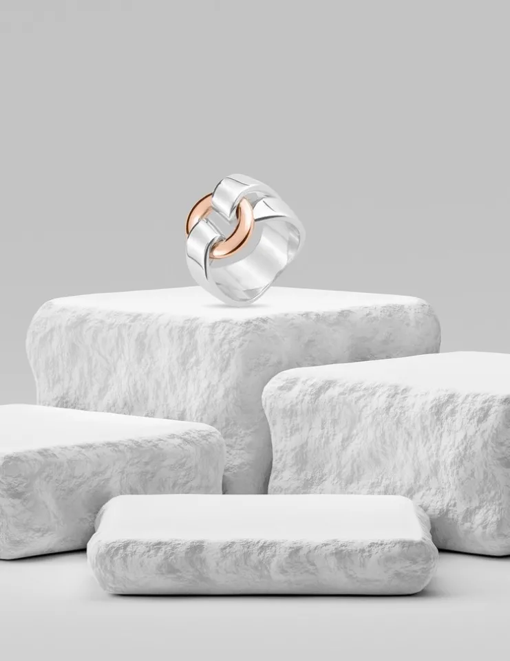 Bague bicolore argent 925 ‰, fantaisie SO OR