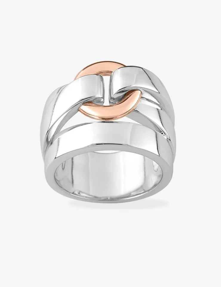 Bague bicolore argent 925 ‰, tout métal, fantaisie SO OR