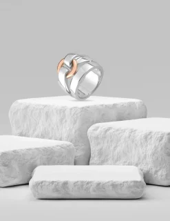 Bague bicolore argent 925 ‰, tout métal, fantaisie SO OR