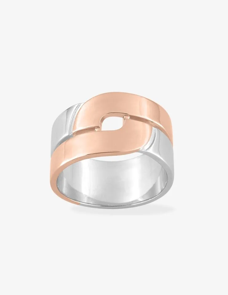 Bague bicolore argent 925 ‰, tout métal, fantaisie SO OR