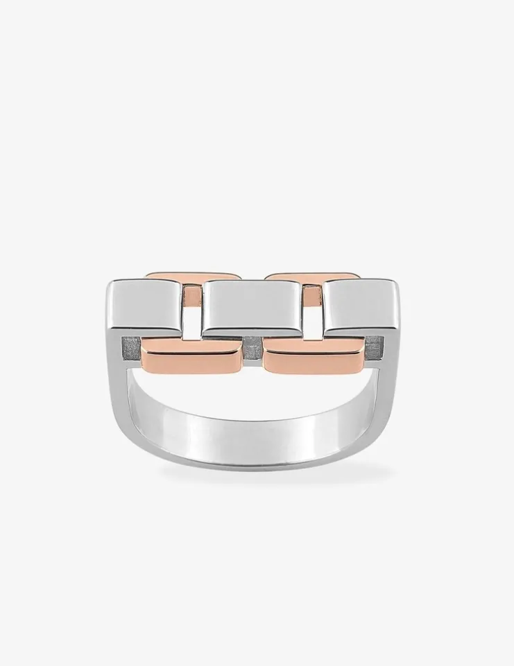 Bague bicolore argent 925 ‰, tout métal SO OR