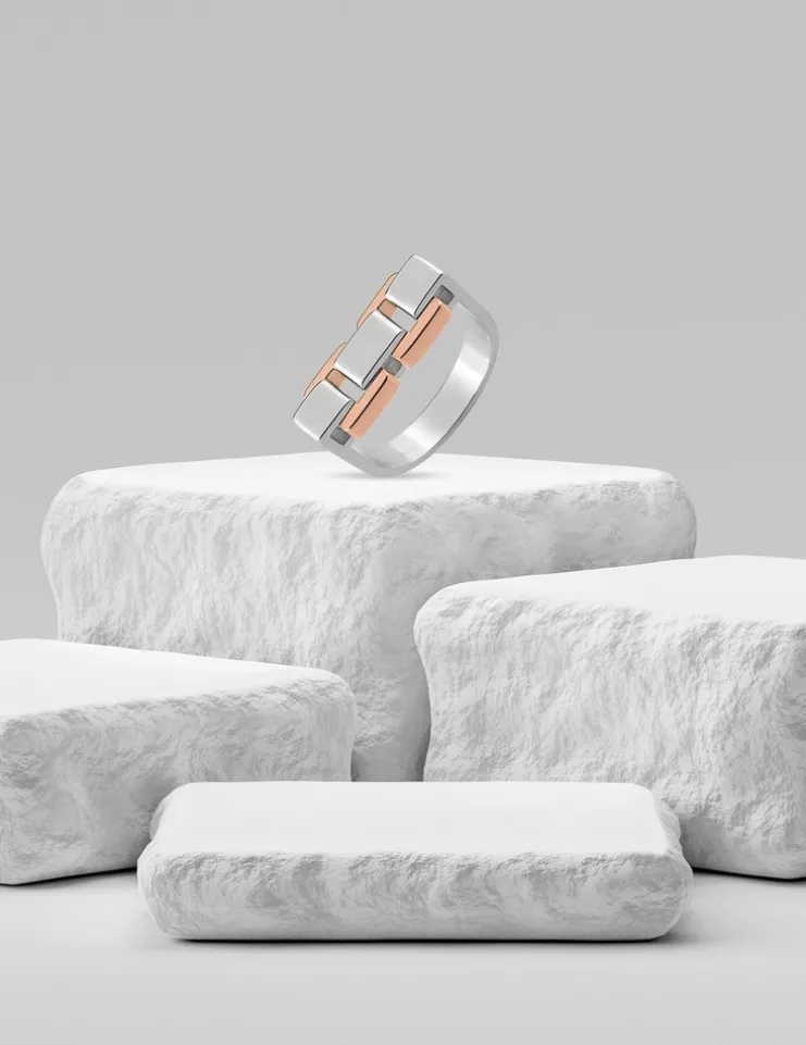 Bague bicolore argent 925 ‰, tout métal SO OR