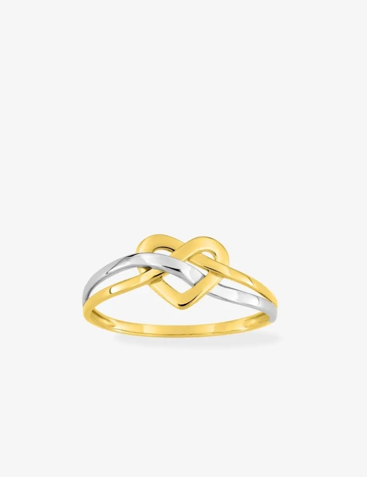 Bague bicolore cœur or jaune 375 ‰ SO OR