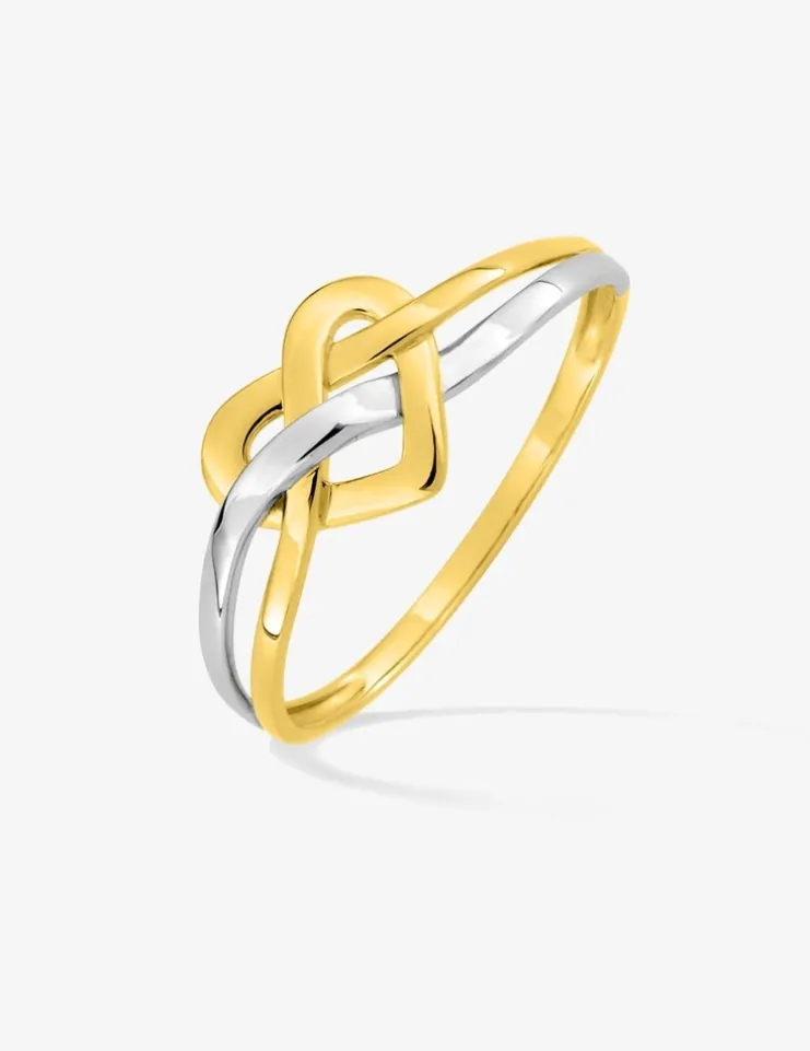 Bague bicolore cœur or jaune 375 ‰ SO OR