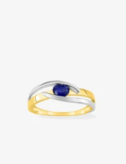 Bague bicolore or 750 ‰ et saphir SO OR