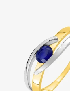 Bague bicolore or 750 ‰ et saphir SO OR