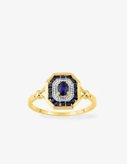 Bague bicolore or jaune 750 ‰ avec rhodium et saphirs SO OR