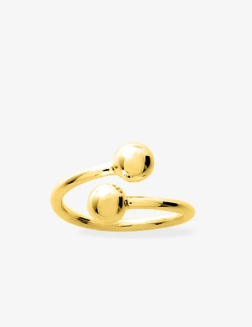 Bague boules 5 mm plaqué or SO OR