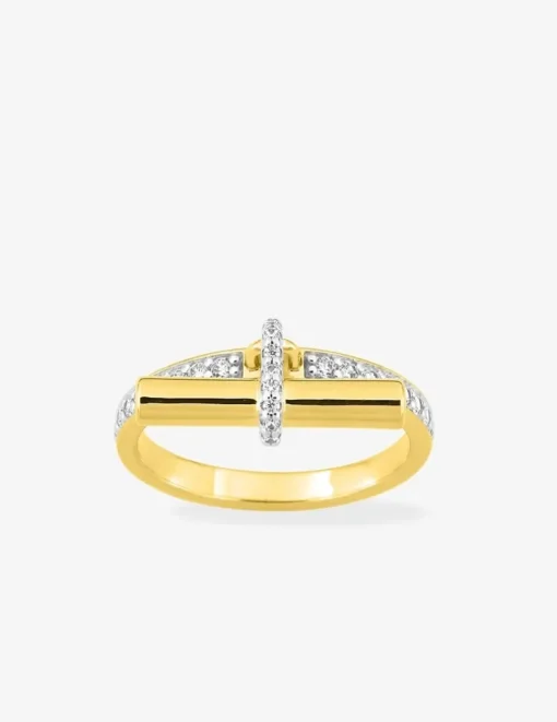 Bague breloque Plaqué or & oxydes de zirconium SO OR