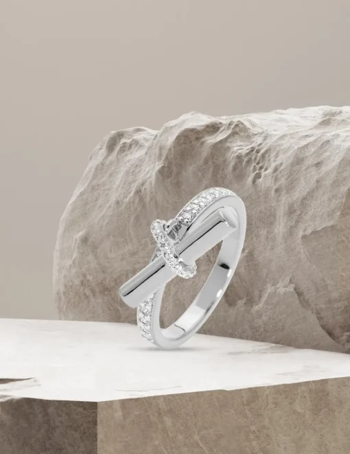 Bague bâtonnet Argent 925‰ rhodié & oxydes de zirconium SO OR