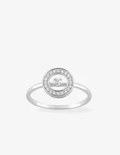 Bague cercle argent 925‰ rhodié et oxydes de zirconium SO OR