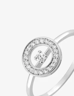 Bague cercle argent 925‰ rhodié et oxydes de zirconium SO OR