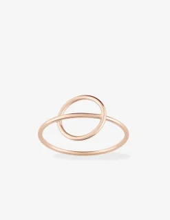 Bague cercle traversé plaqué or rose SO OR