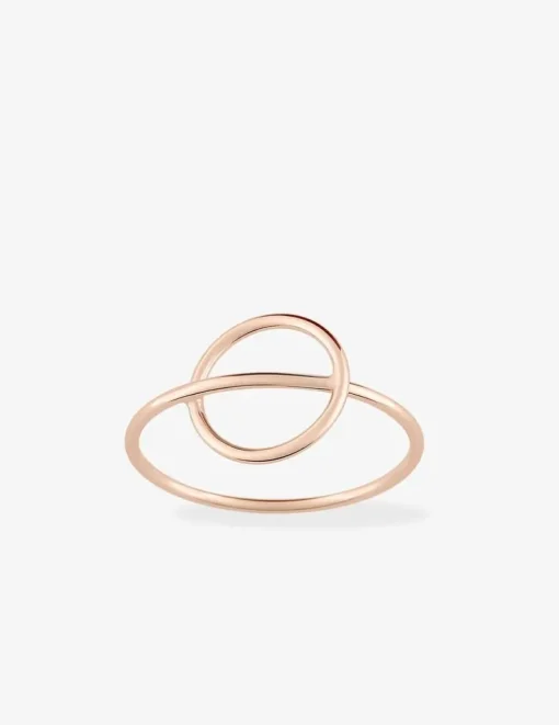Bague cercle traversé plaqué or rose SO OR