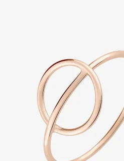 Bague cercle traversé plaqué or rose SO OR