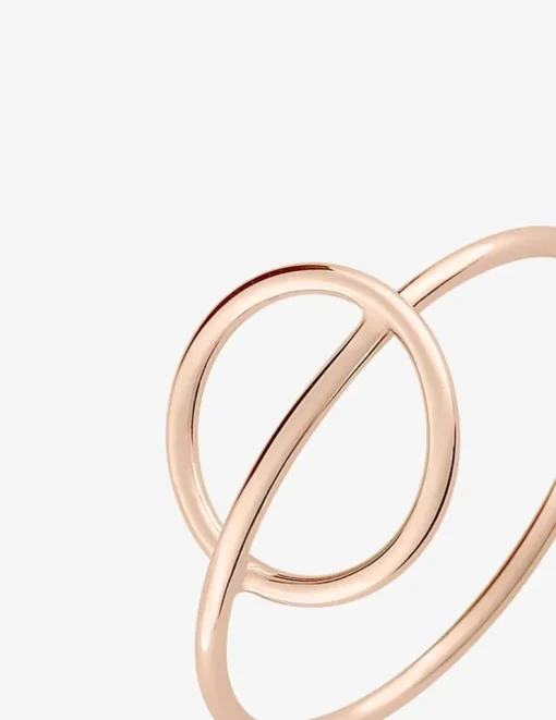 Bague cercle traversé plaqué or rose SO OR