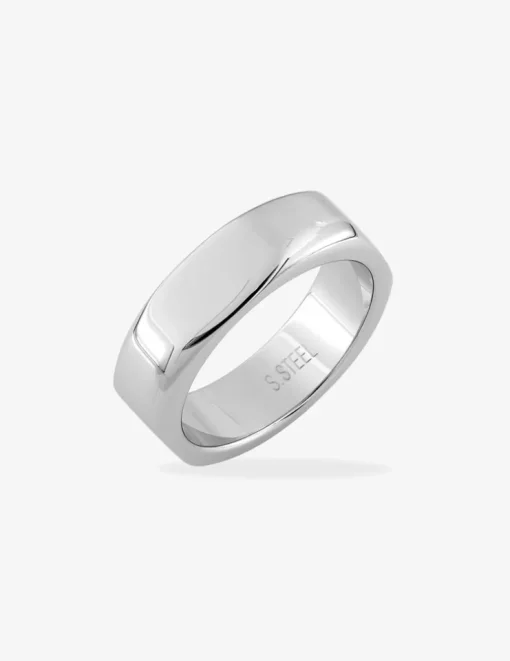 Bague chevalière acier gris SO OR