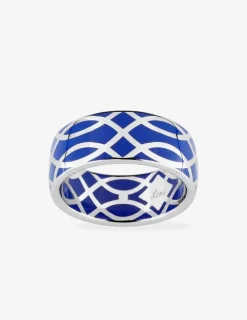 Bague Confidence Or blanc 375‰ et laque bleue SO OR