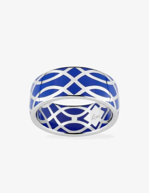 Bague Confidence Or blanc 375‰ et laque bleue SO OR
