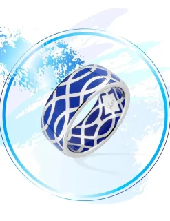 Bague Confidence Or blanc 375‰ et laque bleue SO OR