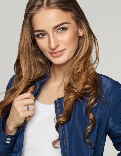 Bague Confidence Or blanc 375‰ et laque bleue SO OR