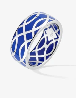 Bague Confidence Or blanc 375‰ et laque bleue SO OR