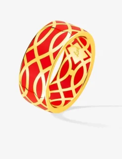 Bague Confidence Or jaune 375‰ et laque corail SO OR