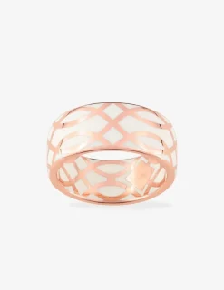 Bague Confidence Or rose 375‰ et laque ivoire SO OR