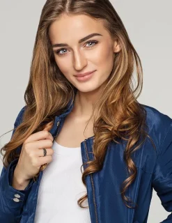 Bague Confidence Or rose 375‰ et laque noir de Jais SO OR