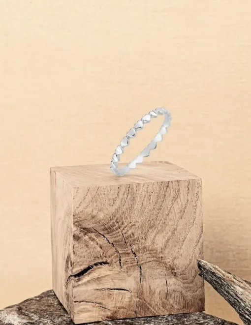 Bague cœur en or blanc 375 ‰ SO OR
