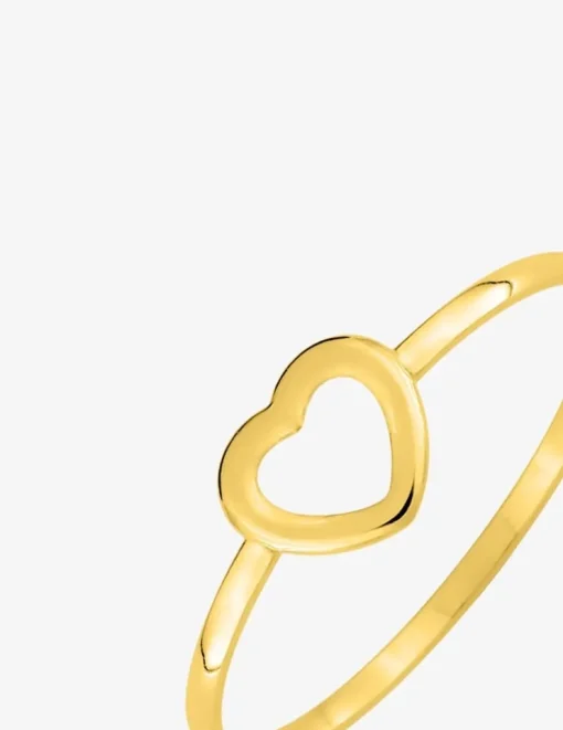 Bague cœur or jaune 375 ‰ SO OR