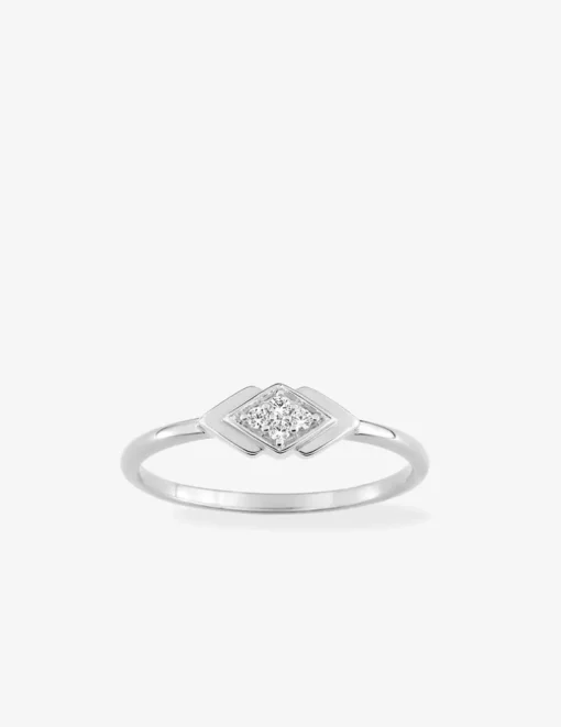 Bague double losange argent 925‰ rhodié et oxydes de zirconium SO OR