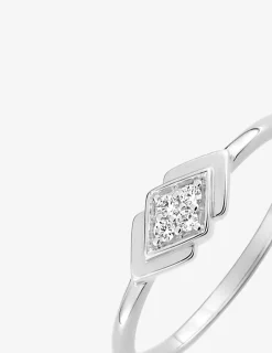 Bague double losange argent 925‰ rhodié et oxydes de zirconium SO OR