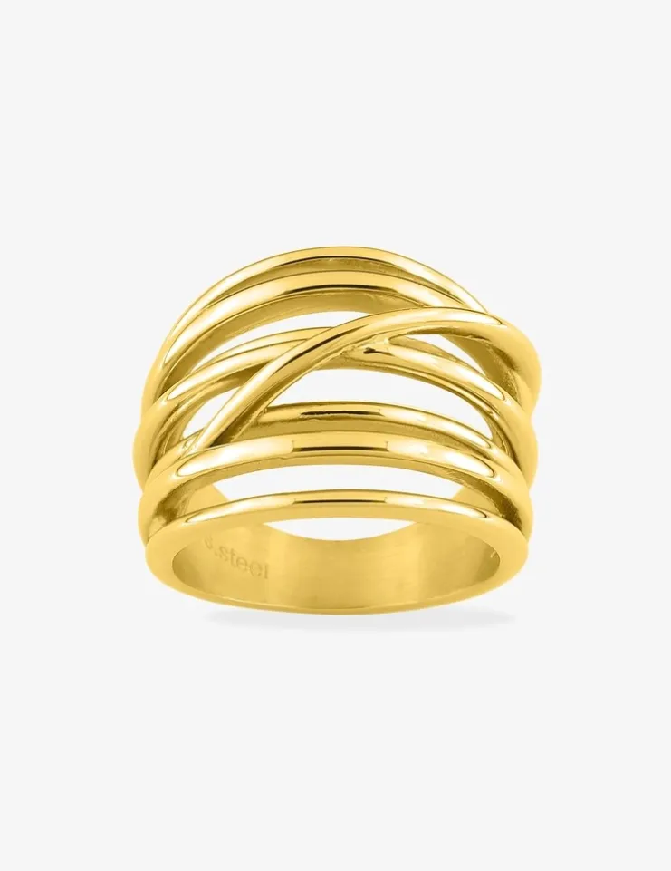 Bague en acier doré SO OR
