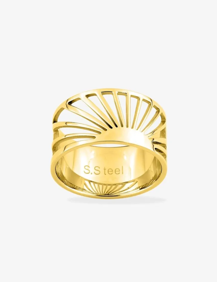 Bague en acier doré SO OR